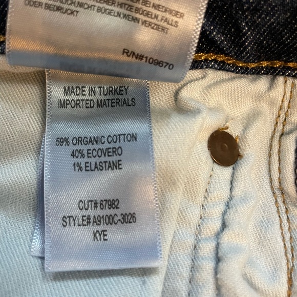 Agolde Kye Mid Rise Straight Ankle Crop Medium Dark Blue Denim Jeans Size 27 - Picture 10 of 11